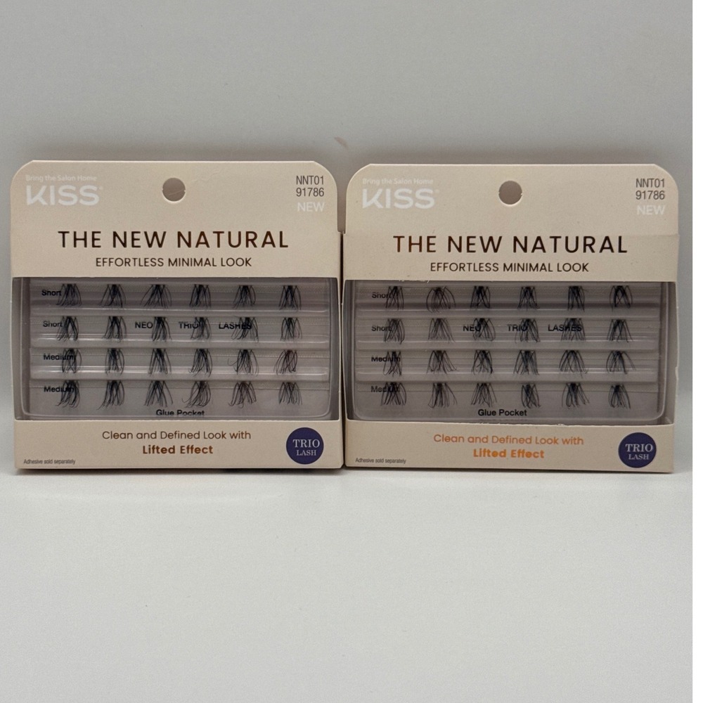 KISS The New Natural Trio Lashes NNT01 91786 Effortless Minimal Look 2 Packs NEW